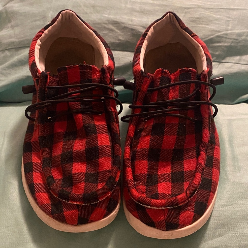 Plaid Lace-Up Shoes